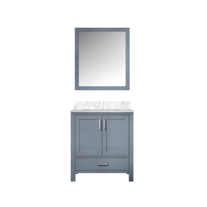 Lexora Jacques 30" Dark Grey Bathroom Vanity – Modern Solid Wood Freestanding Cabinet