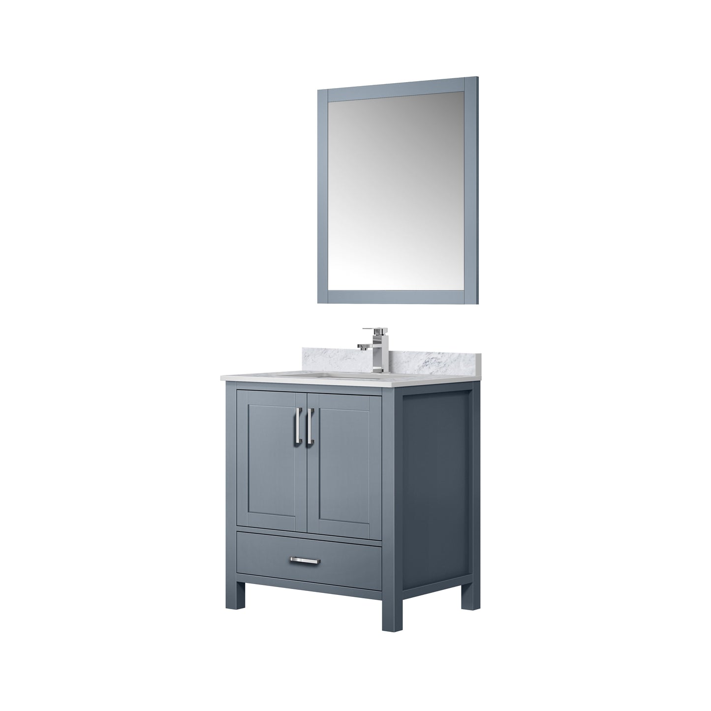 Lexora Jacques 30" Dark Grey Bathroom Vanity – Modern Solid Wood Freestanding Cabinet
