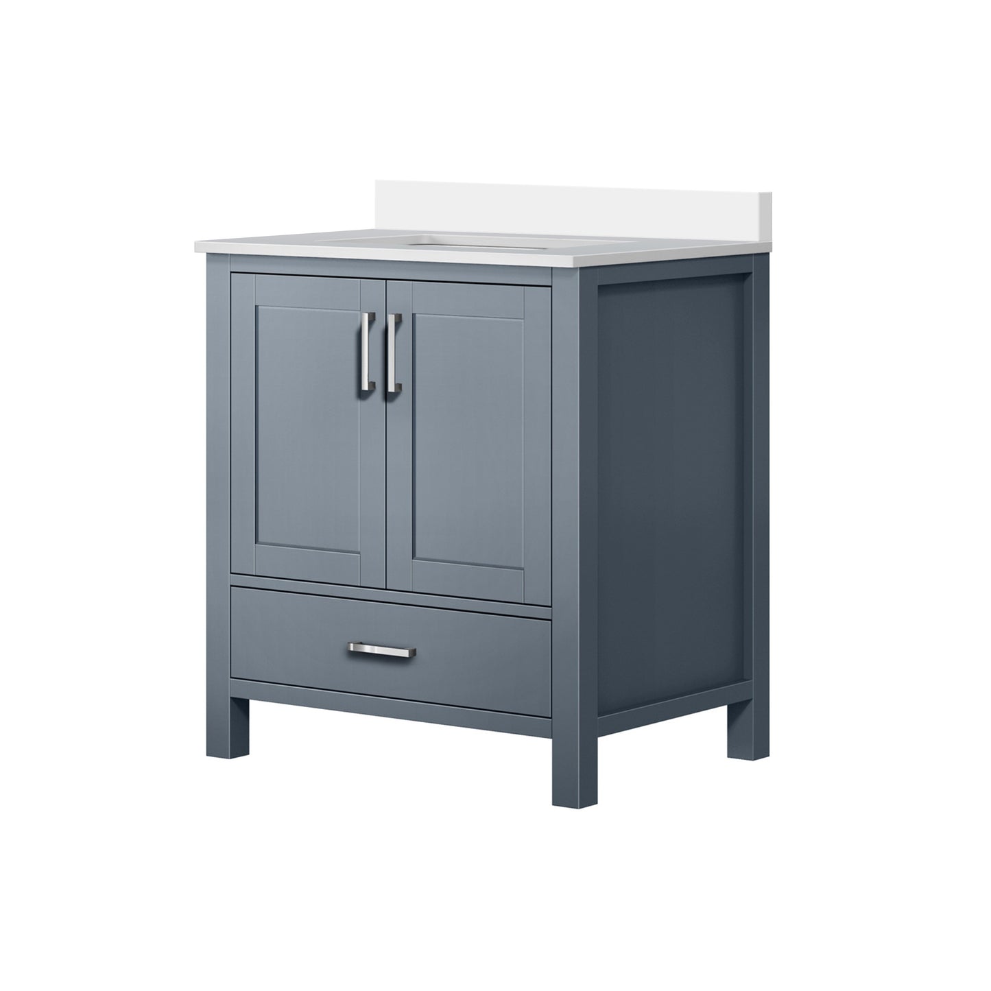 Lexora Jacques 30" Dark Grey Bathroom Vanity – Modern Solid Wood Freestanding Cabinet