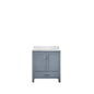 Lexora Jacques 30" Dark Grey Bathroom Vanity – Modern Solid Wood Freestanding Cabinet