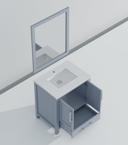 Lexora Jacques 30" Dark Grey Bathroom Vanity – Modern Solid Wood Freestanding Cabinet