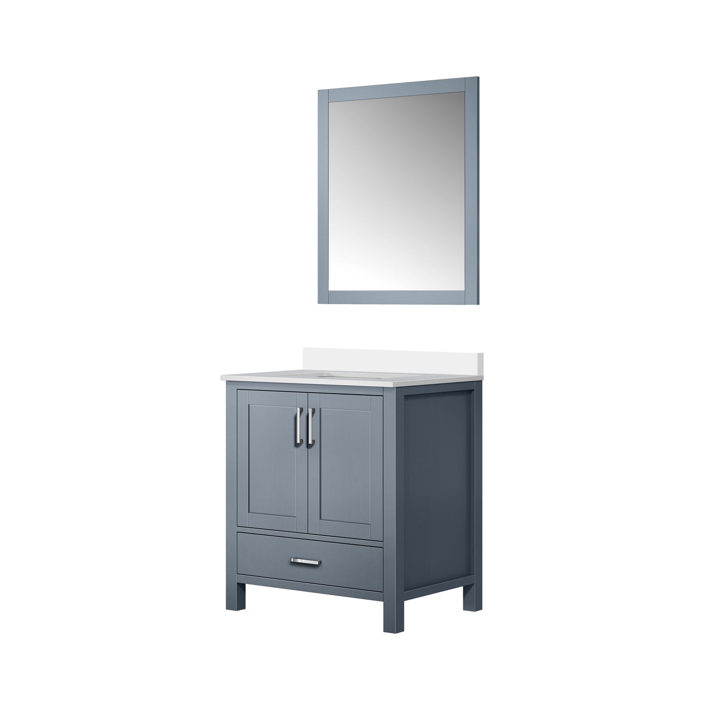 Lexora Jacques 30" Dark Grey Bathroom Vanity – Modern Solid Wood Freestanding Cabinet
