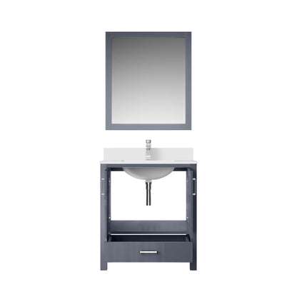 Lexora Jacques 30" Dark Grey Bathroom Vanity – Modern Solid Wood Freestanding Cabinet