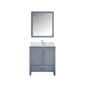 Lexora Jacques 30" Dark Grey Bathroom Vanity – Modern Solid Wood Freestanding Cabinet