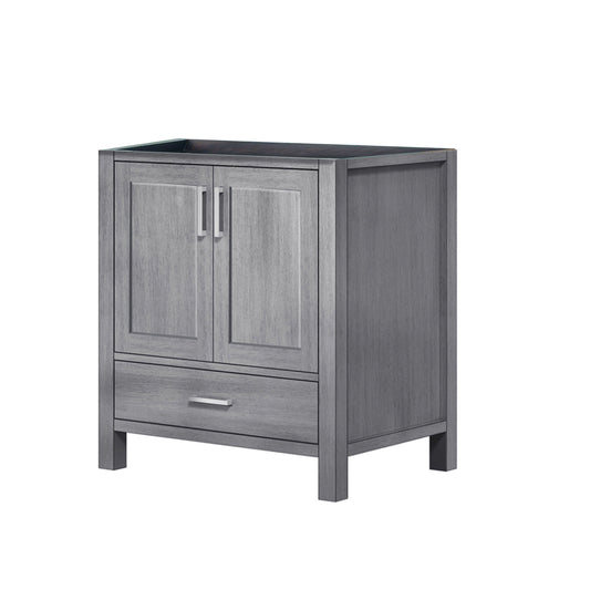 Lexora Jacques 30" Distressed Grey Bathroom Vanity – Solid Wood, Mid-Century Freestanding Storage Cabinet