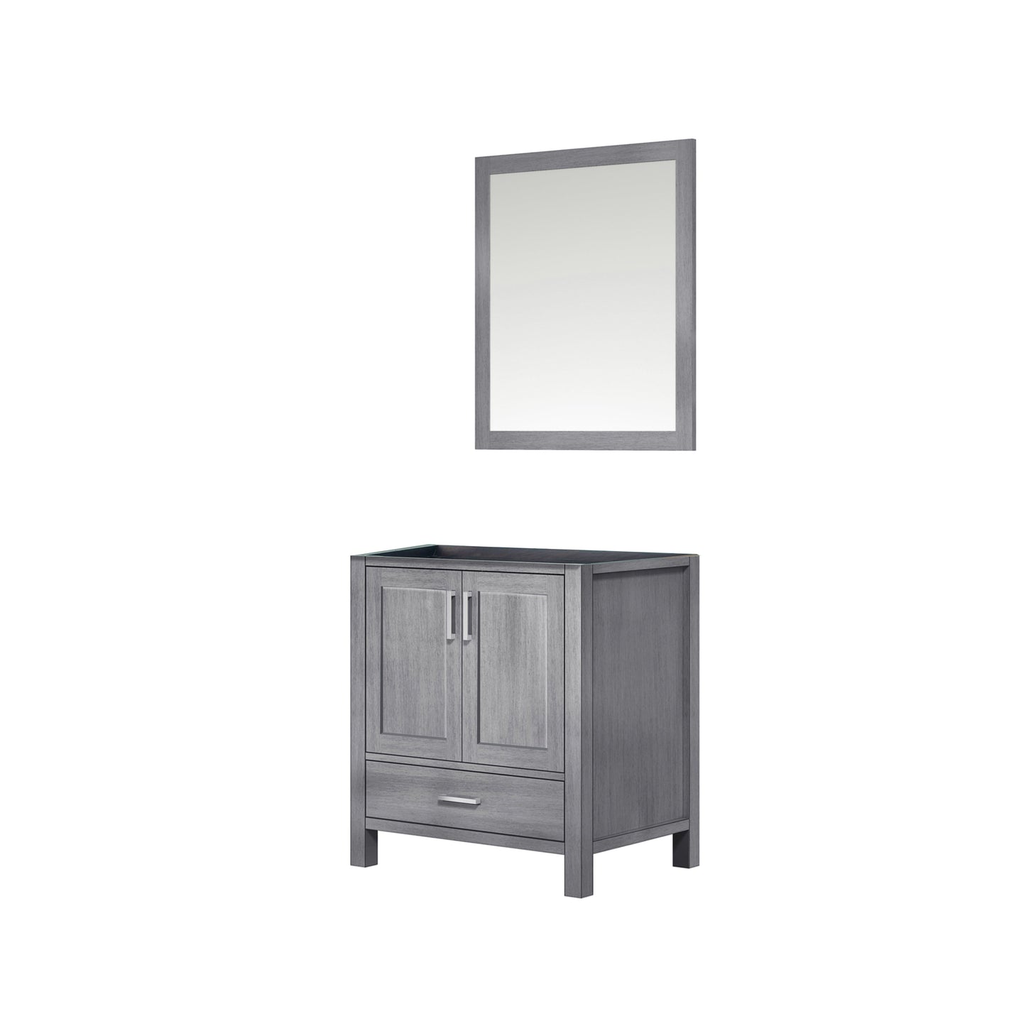 Lexora Jacques 30" Distressed Grey Bathroom Vanity – Solid Wood, Mid-Century Freestanding Storage Cabinet