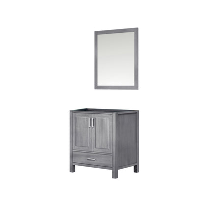 Lexora Jacques 30" Distressed Grey Bathroom Vanity – Solid Wood, Mid-Century Freestanding Storage Cabinet