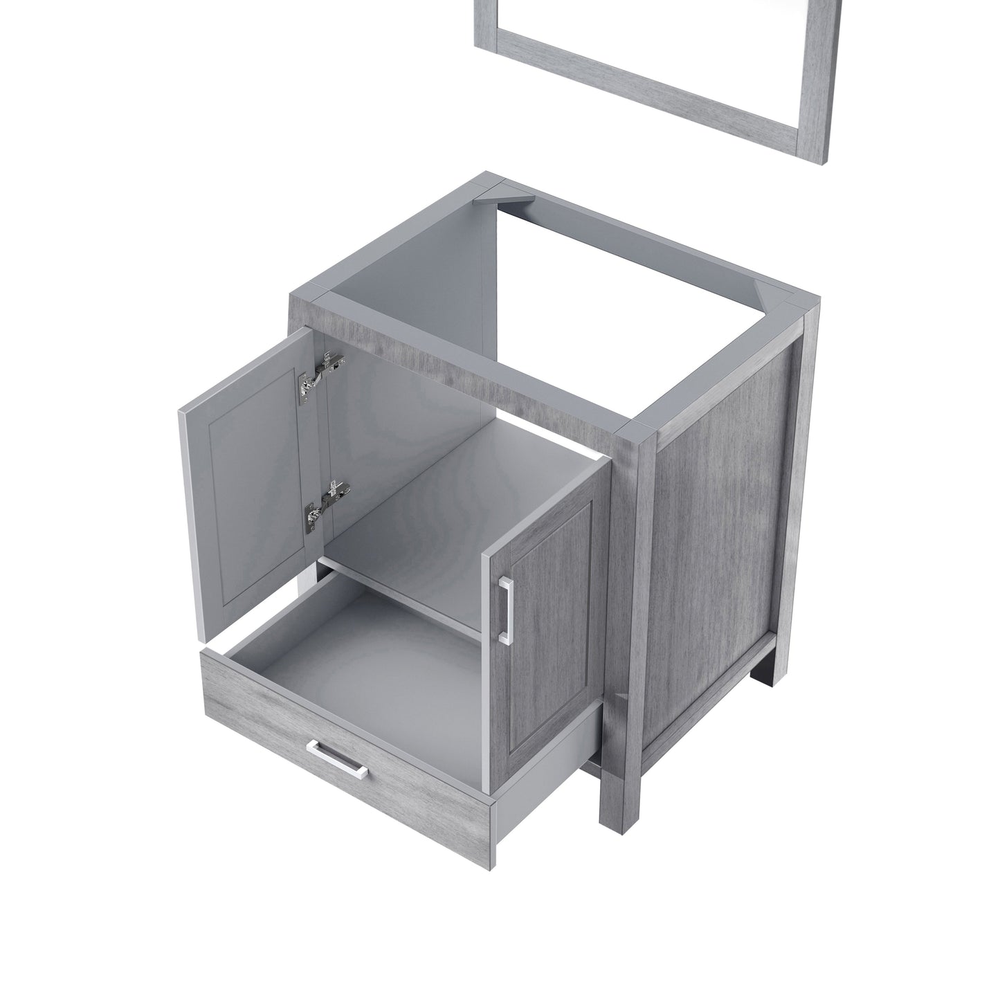Lexora Jacques 30" Distressed Grey Bathroom Vanity – Solid Wood, Mid-Century Freestanding Storage Cabinet