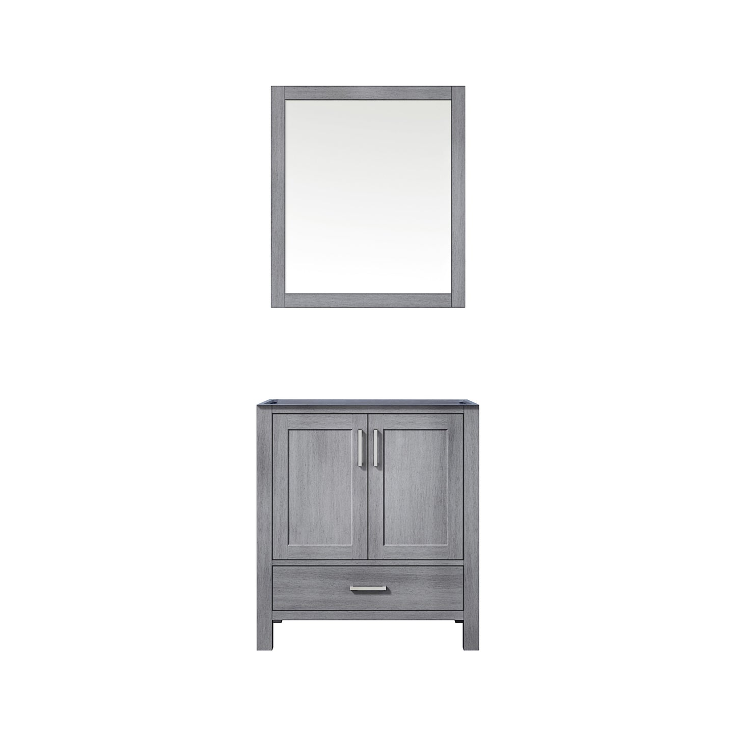 Lexora Jacques 30" Distressed Grey Bathroom Vanity – Solid Wood, Mid-Century Freestanding Storage Cabinet