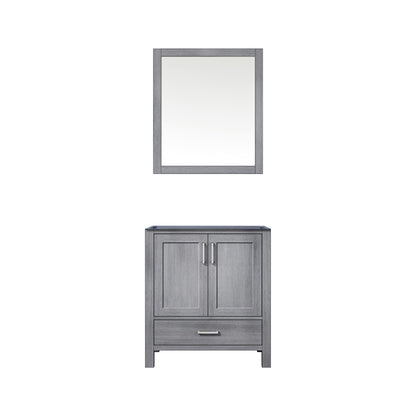 Lexora Jacques 30" Distressed Grey Bathroom Vanity – Solid Wood, Mid-Century Freestanding Storage Cabinet