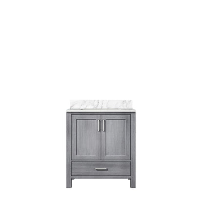 Lexora Jacques 30" Distressed Grey Bathroom Vanity – Solid Wood, Mid-Century Freestanding Storage Cabinet