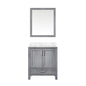 Lexora Jacques 30" Distressed Grey Bathroom Vanity – Solid Wood, Mid-Century Freestanding Storage Cabinet