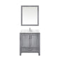 Lexora Jacques 30" Distressed Grey Bathroom Vanity – Solid Wood, Mid-Century Freestanding Storage Cabinet