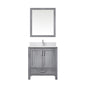 Lexora Jacques 30" Distressed Grey Bathroom Vanity – Solid Wood, Mid-Century Freestanding Storage Cabinet