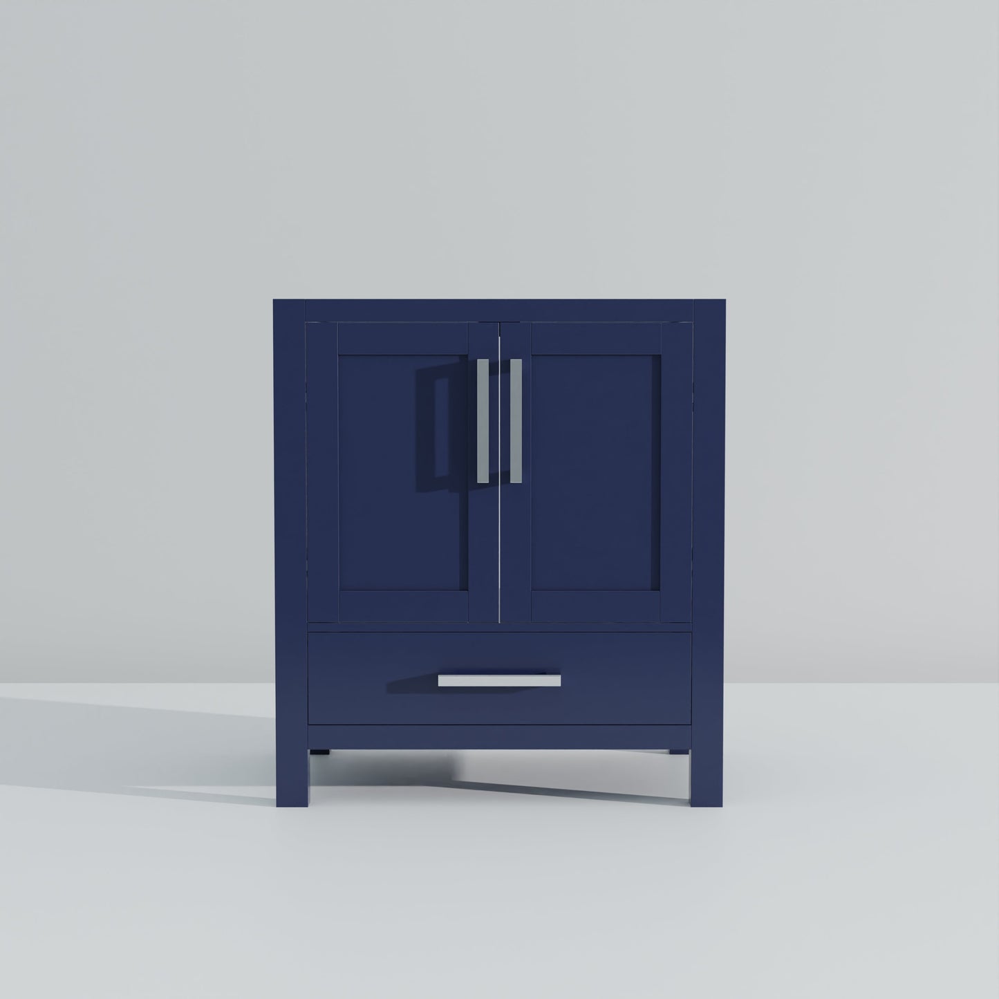 Lexora Jacques 30" Navy Blue Bathroom Vanity | Solid Wood Cabinet