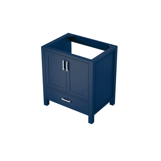 Lexora Jacques 30" Navy Blue Bathroom Vanity | Solid Wood Cabinet