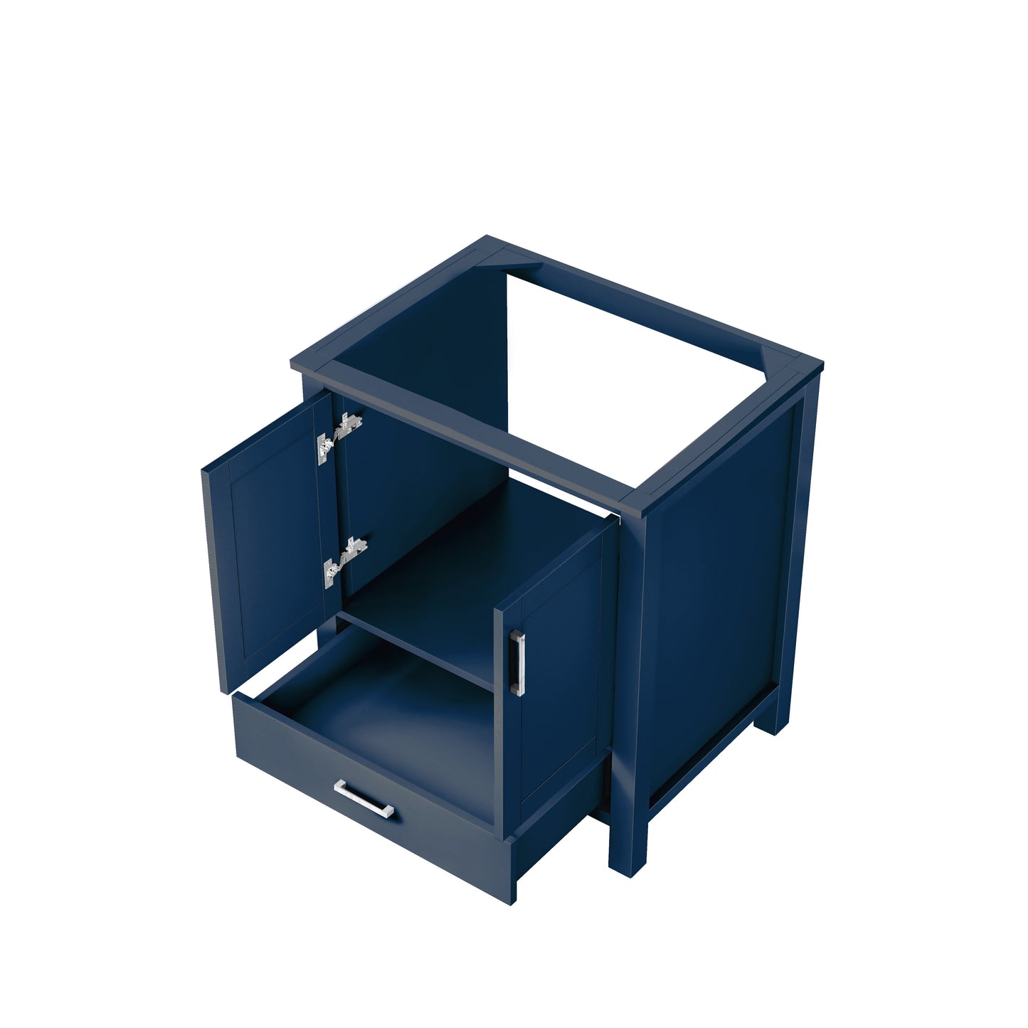 Lexora Jacques 30" Navy Blue Bathroom Vanity | Solid Wood Cabinet