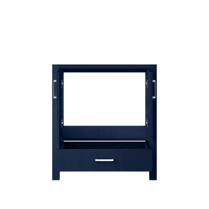Lexora Jacques 30" Navy Blue Bathroom Vanity | Solid Wood Cabinet