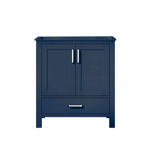 Lexora Jacques 30" Navy Blue Bathroom Vanity | Solid Wood Cabinet