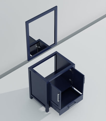 Lexora Jacques 30" Navy Blue Bathroom Vanity | Solid Wood Cabinet