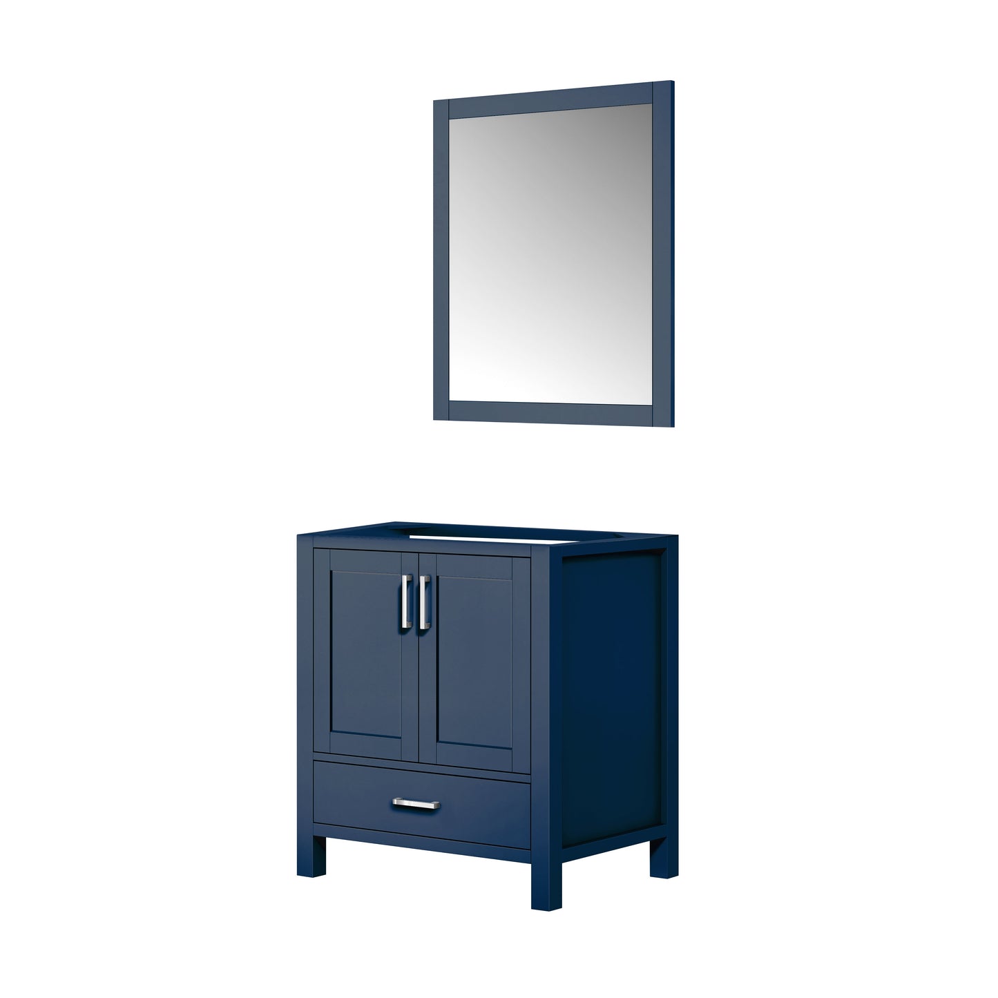 Lexora Jacques 30" Navy Blue Bathroom Vanity | Solid Wood Cabinet