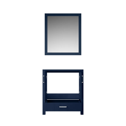Lexora Jacques 30" Navy Blue Bathroom Vanity | Solid Wood Cabinet