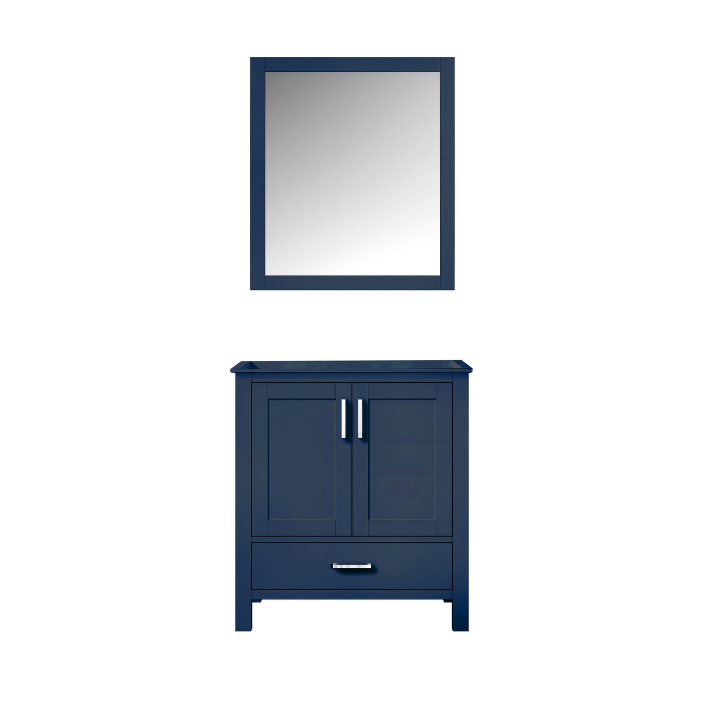 Lexora Jacques 30" Navy Blue Bathroom Vanity | Solid Wood Cabinet