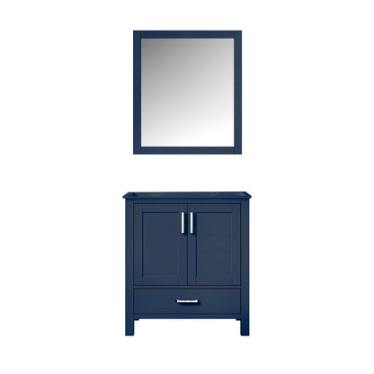 Lexora Jacques 30" Navy Blue Bathroom Vanity | Solid Wood Cabinet