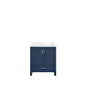 Lexora Jacques 30" Navy Blue Bathroom Vanity | Solid Wood Cabinet