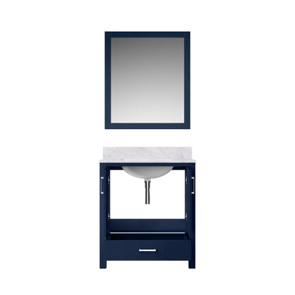 Lexora Jacques 30" Navy Blue Bathroom Vanity | Solid Wood Cabinet