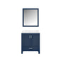 Lexora Jacques 30" Navy Blue Bathroom Vanity | Solid Wood Cabinet