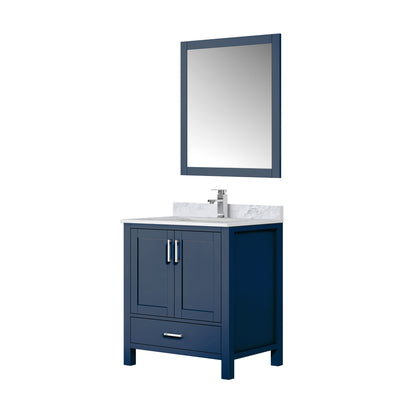 Lexora Jacques 30" Navy Blue Bathroom Vanity | Solid Wood Cabinet