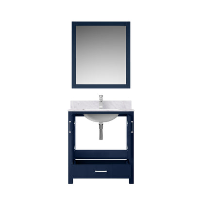 Lexora Jacques 30" Navy Blue Bathroom Vanity | Solid Wood Cabinet