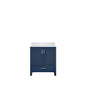Lexora Jacques 30" Navy Blue Bathroom Vanity | Solid Wood Cabinet