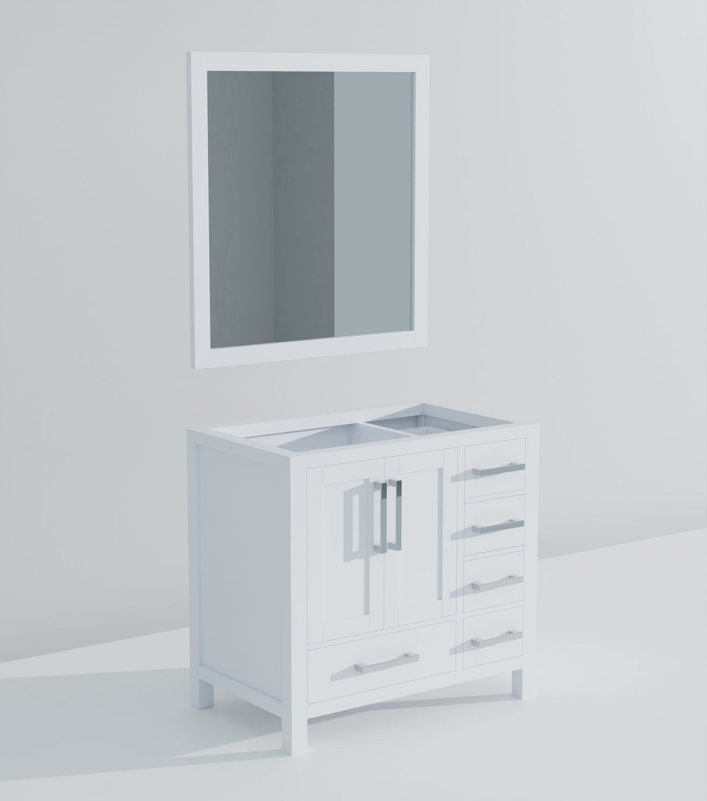 Jacques 36 in. W x 22 in. D Left Offset White Bath Vanity