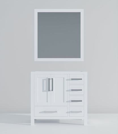 Jacques 36 in. W x 22 in. D Left Offset White Bath Vanity
