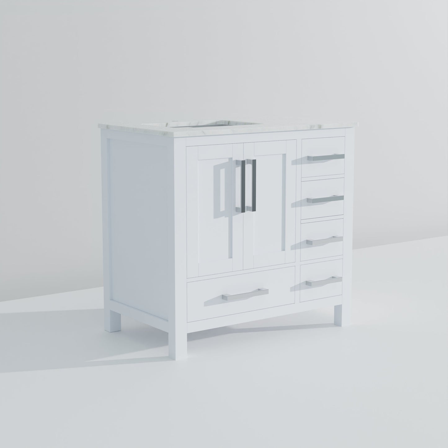 Jacques 36 in. W x 22 in. D Left Offset White Bath Vanity