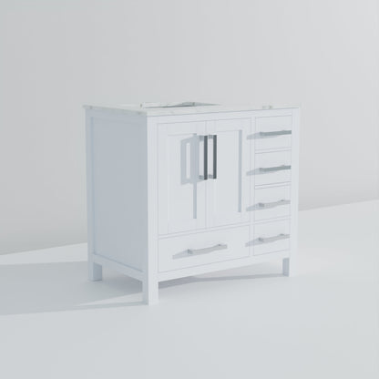 Jacques 36 in. W x 22 in. D Left Offset White Bath Vanity
