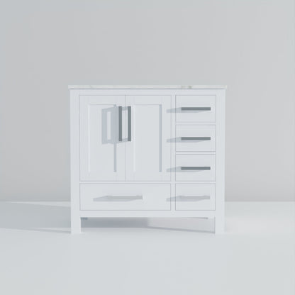Jacques 36 in. W x 22 in. D Left Offset White Bath Vanity