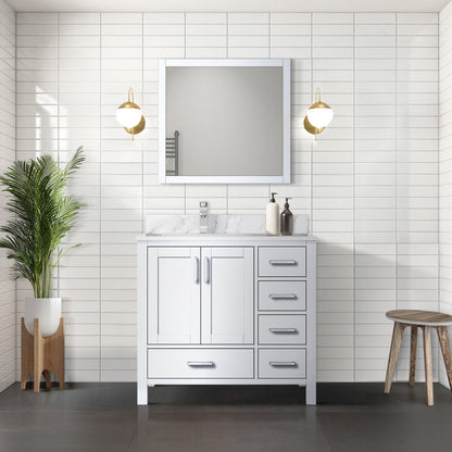 Jacques 36 in. W x 22 in. D Left Offset White Bath Vanity