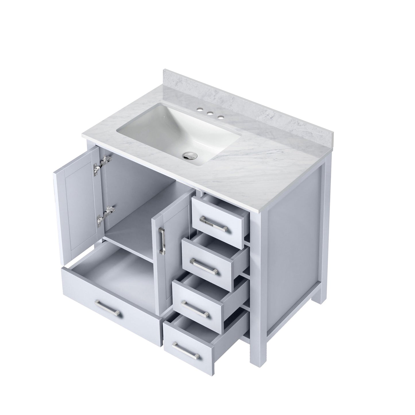 Jacques 36 in. W x 22 in. D Left Offset White Bath Vanity