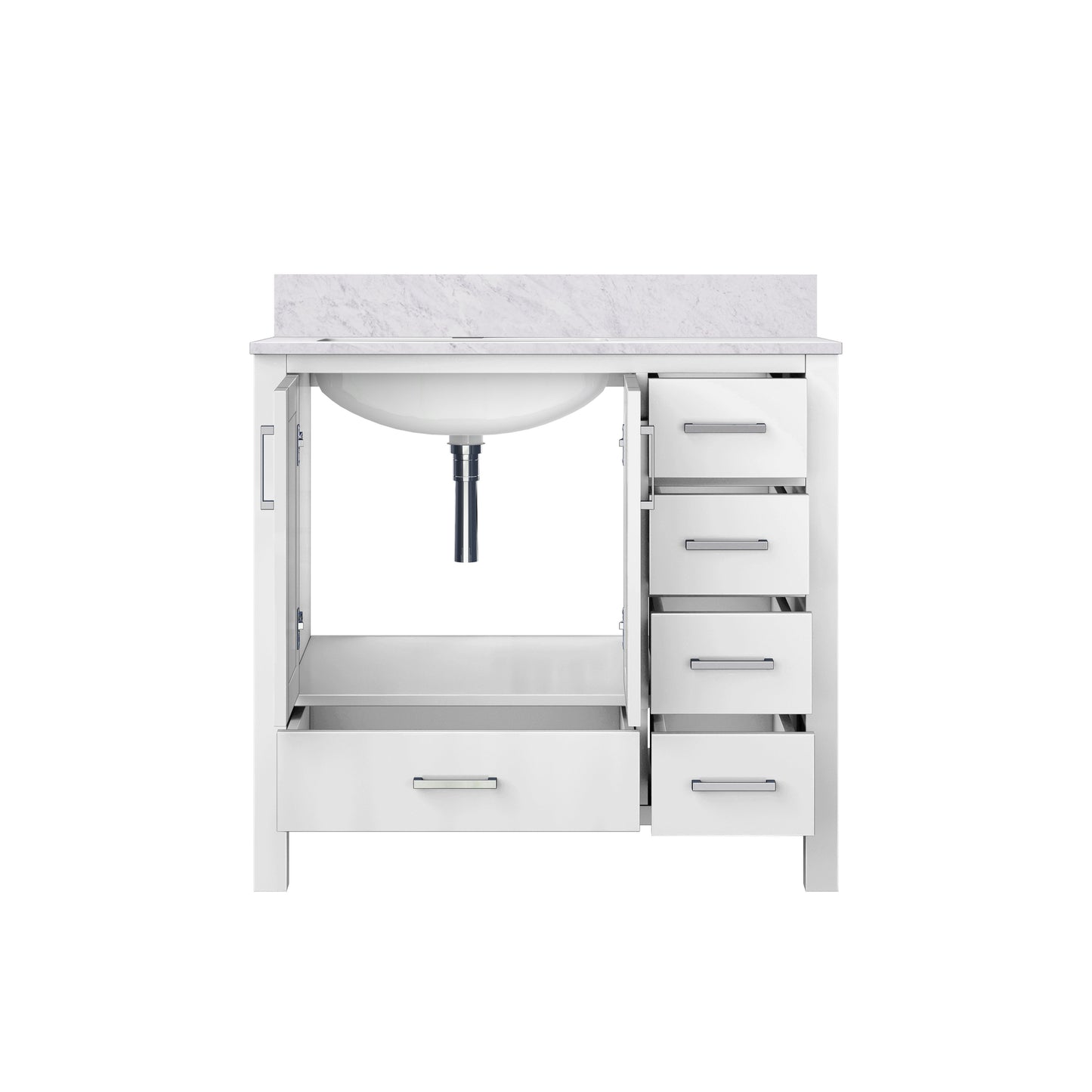Jacques 36 in. W x 22 in. D Left Offset White Bath Vanity