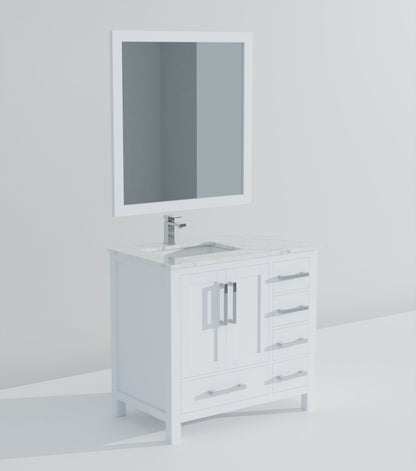 Jacques 36 in. W x 22 in. D Left Offset White Bath Vanity