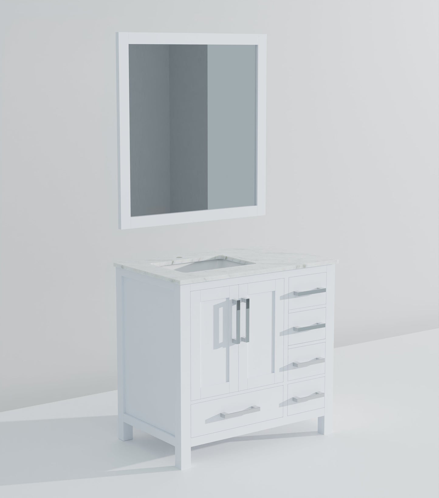 Jacques 36 in. W x 22 in. D Left Offset White Bath Vanity