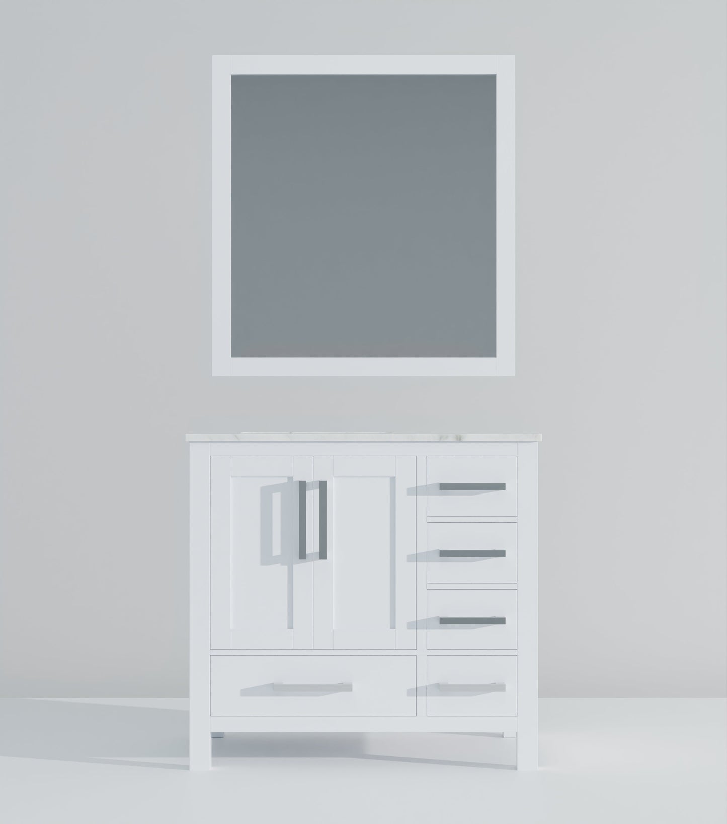 Jacques 36 in. W x 22 in. D Left Offset White Bath Vanity