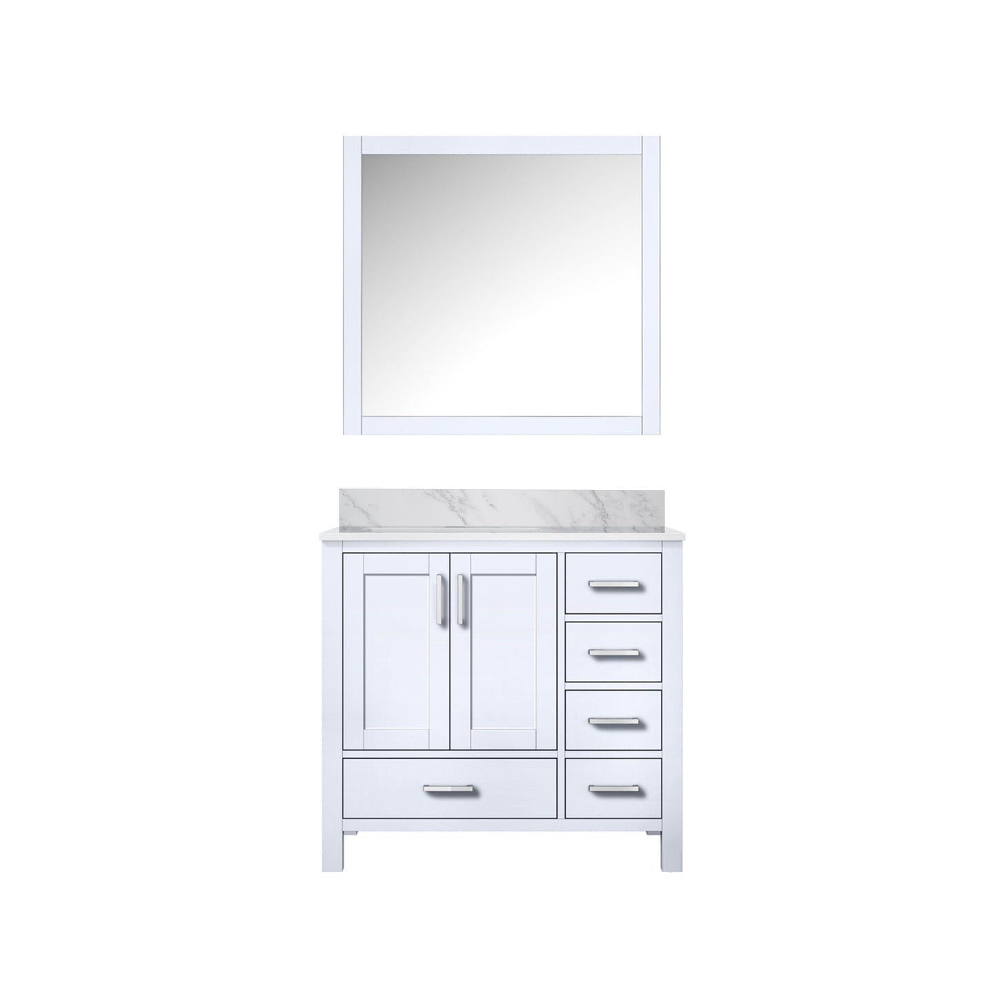 Jacques 36 in. W x 22 in. D Left Offset White Bath Vanity