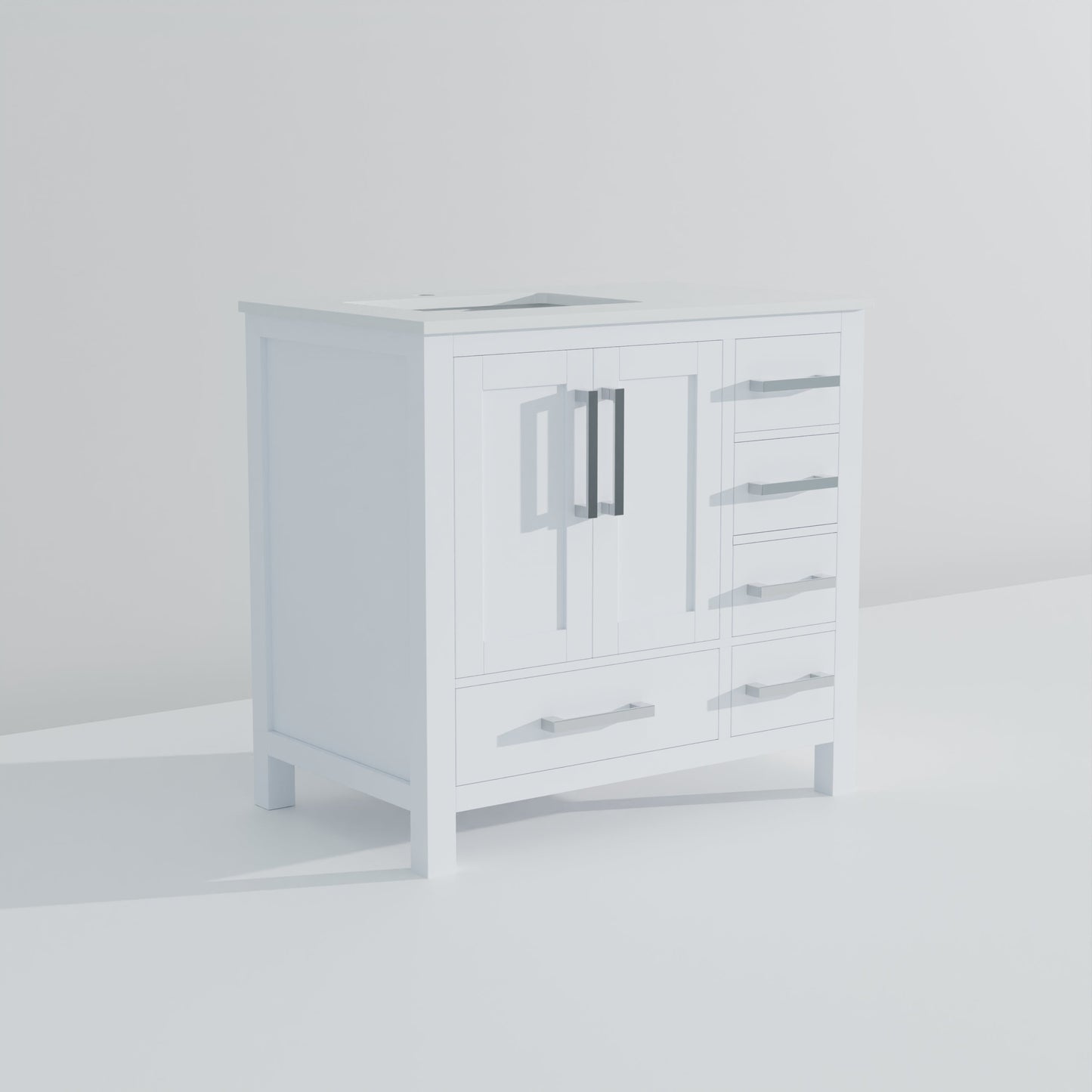 Jacques 36 in. W x 22 in. D Left Offset White Bath Vanity