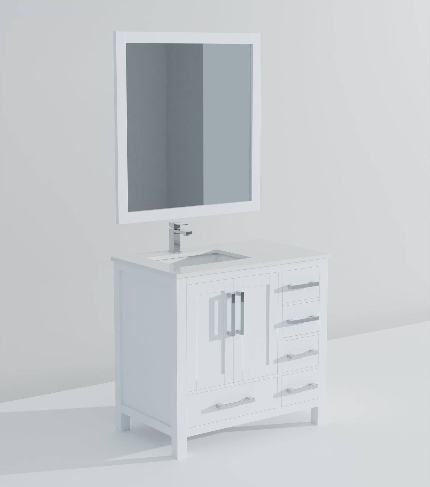 Jacques 36 in. W x 22 in. D Left Offset White Bath Vanity