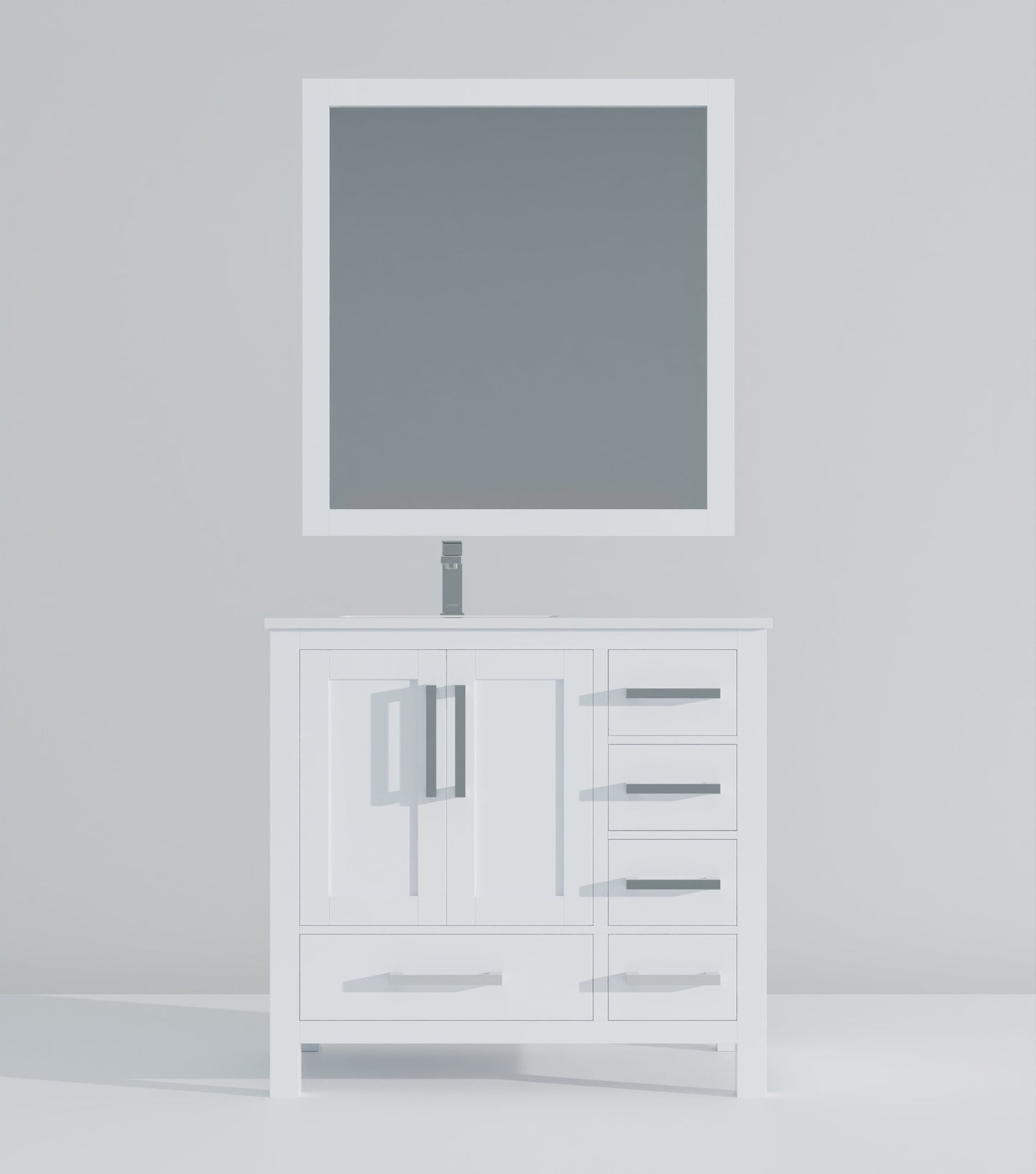 Jacques 36 in. W x 22 in. D Left Offset White Bath Vanity