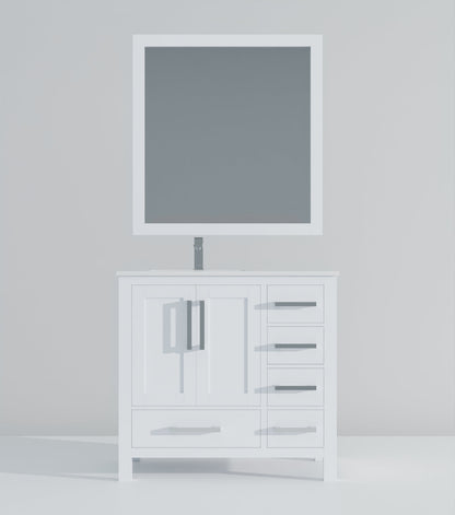 Jacques 36 in. W x 22 in. D Left Offset White Bath Vanity